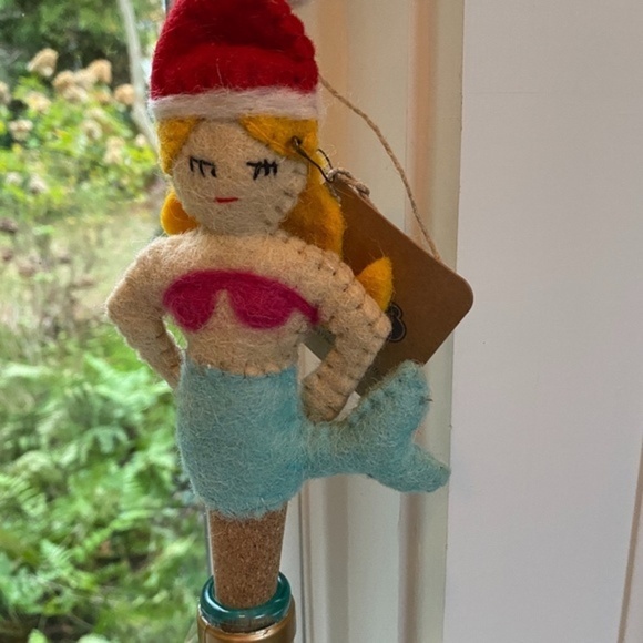 Mud Pie Felted Sea Christmas Wine Stopper - Picture 2 of 6